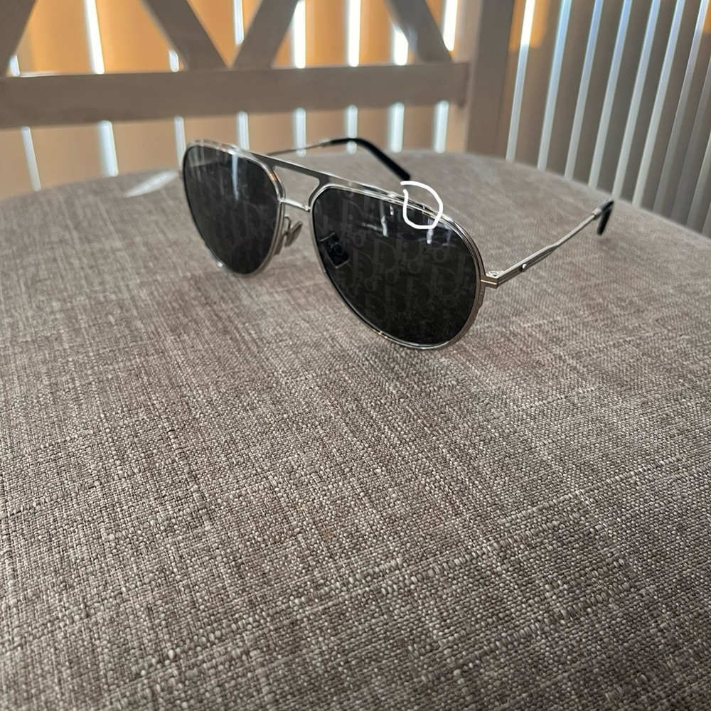 Dior Silver and Black Aviator Glasses - Picture 3 of 3